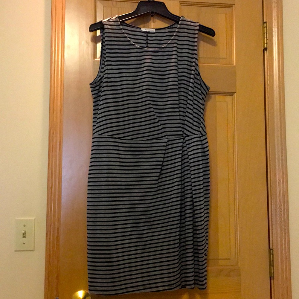Black and gray strip dress